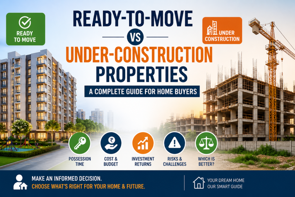 Ready-to-Move vs Under-Construction Properties comparison for home buyers